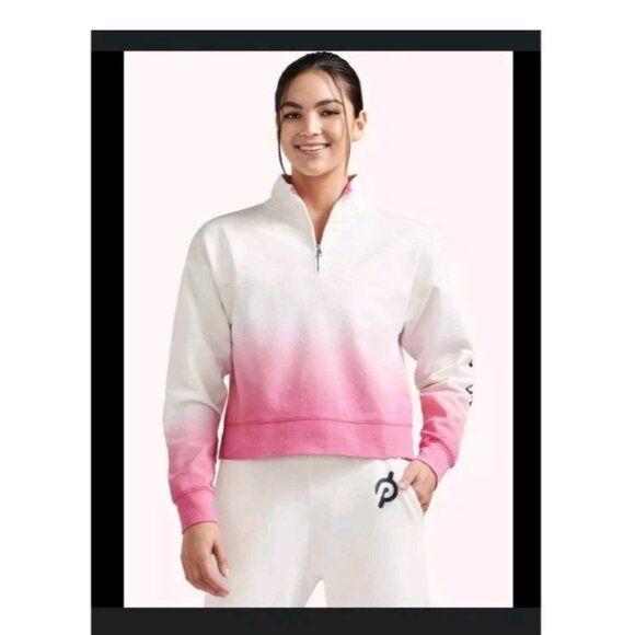 Peloton Womens Plus 1X Pink Ombre 1/2 Zip Pullover Sweatshirt Athletic NWT $72 - Picture 2 of 4